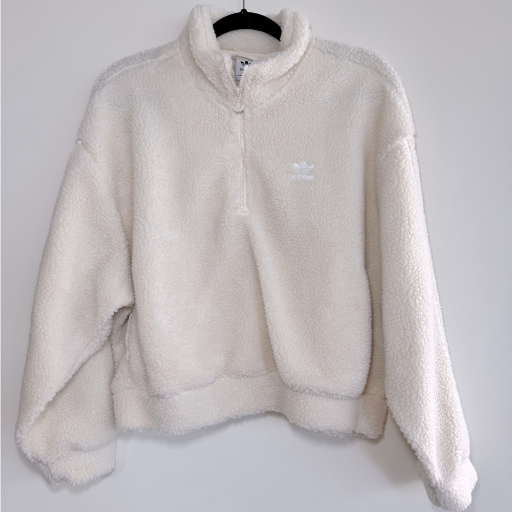 addidas sherpa quarter zip womens jacket